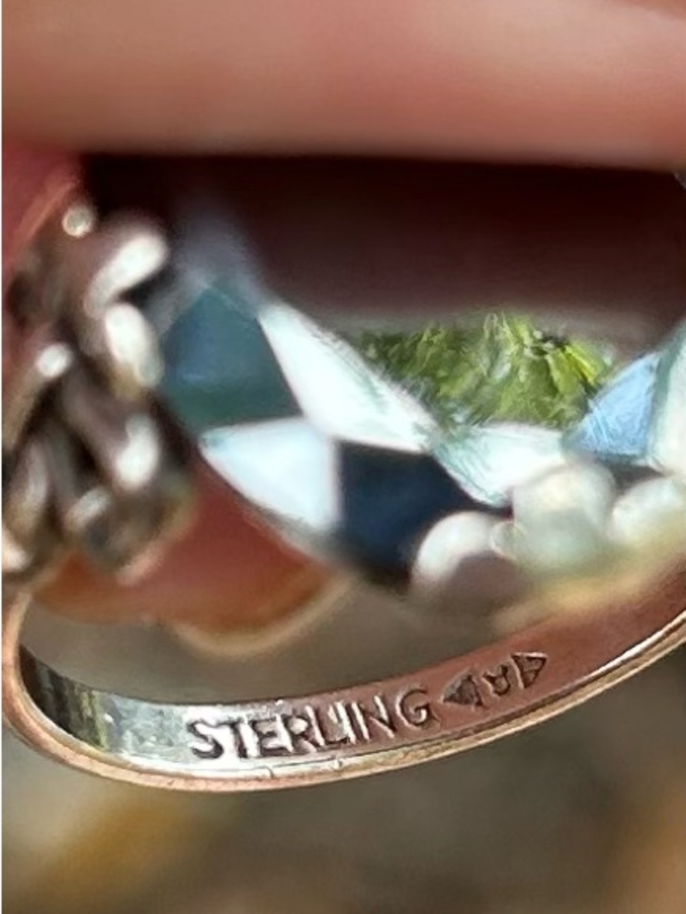 Clark and Coombs vintage hematite and sterling silver ring - size 5 1/2 - Picture 8 of 8